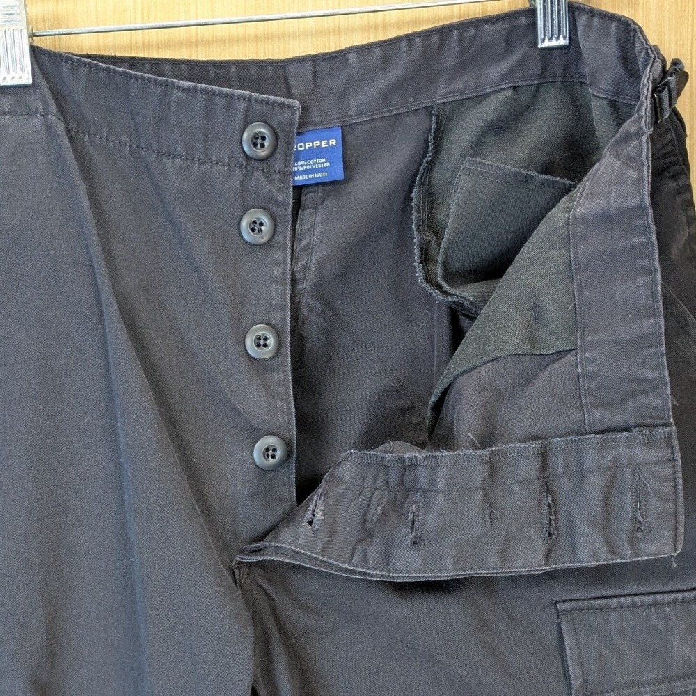 Propper Tactical Cargo‎ Pants Mens Large Ripstop Double Knee Black Utility - Picture 3 of 8